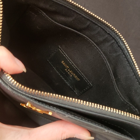 Authentic grey YSL monogramme bill pouch - Picture 3 of 5